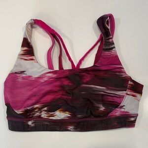 Women's Pink and Black Sports Bra